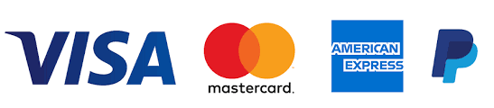 Visa, Mastercard, American Express and PayPal