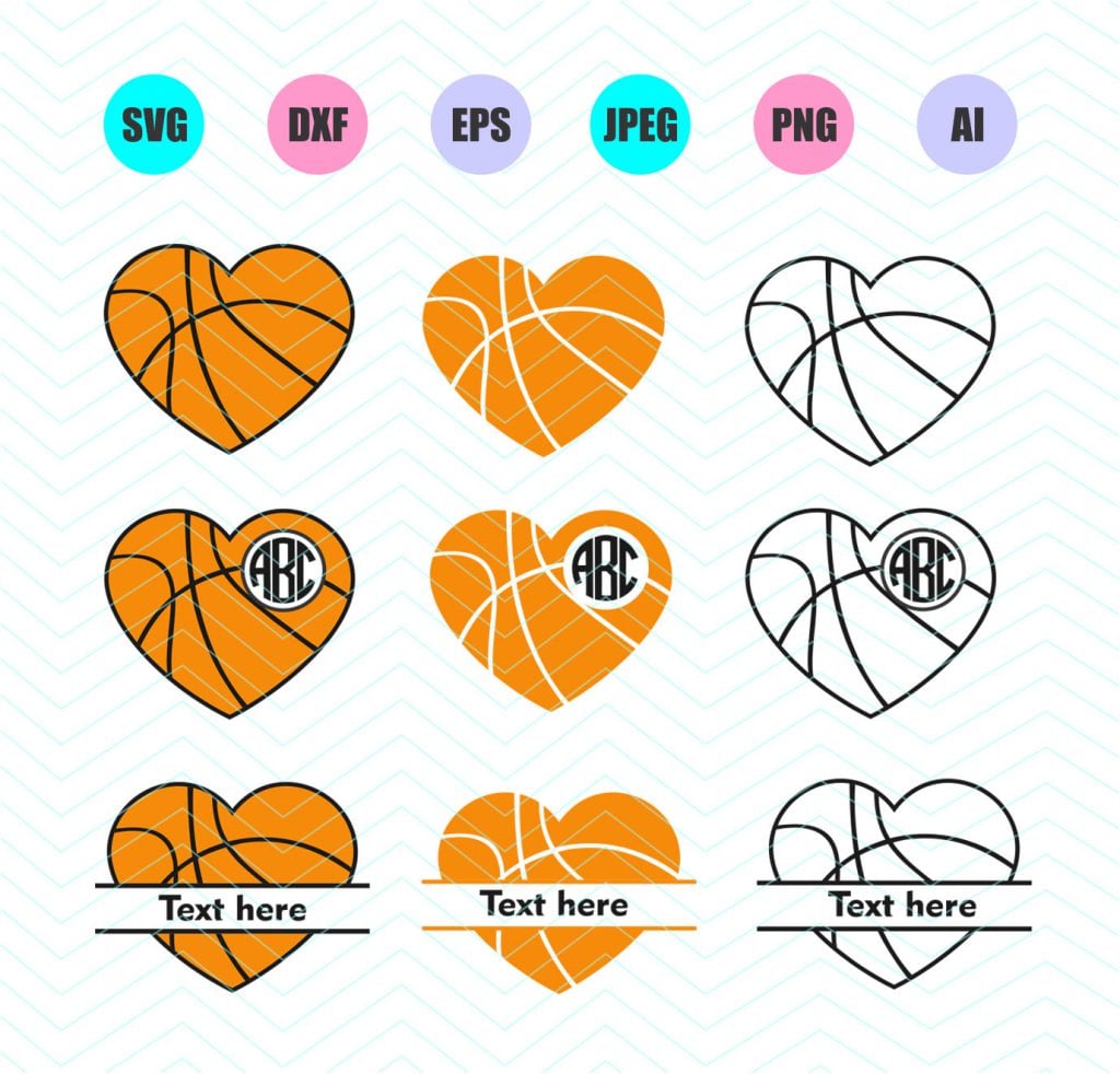 Download Basketball Heart SVG,SVG File, DXF File, PNG File, Clipart ...