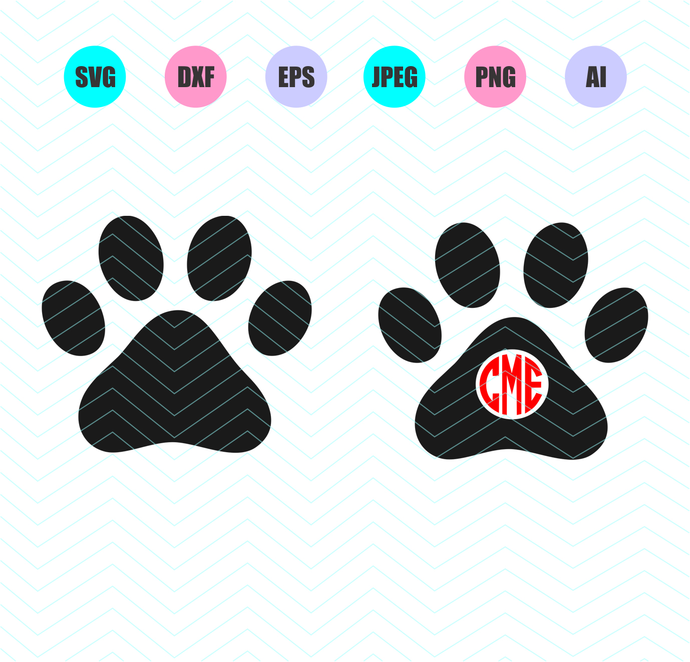 Download Dog Paw Svg Dxf Eps Png Jpg Ai Cut Vector File Silhouette ...