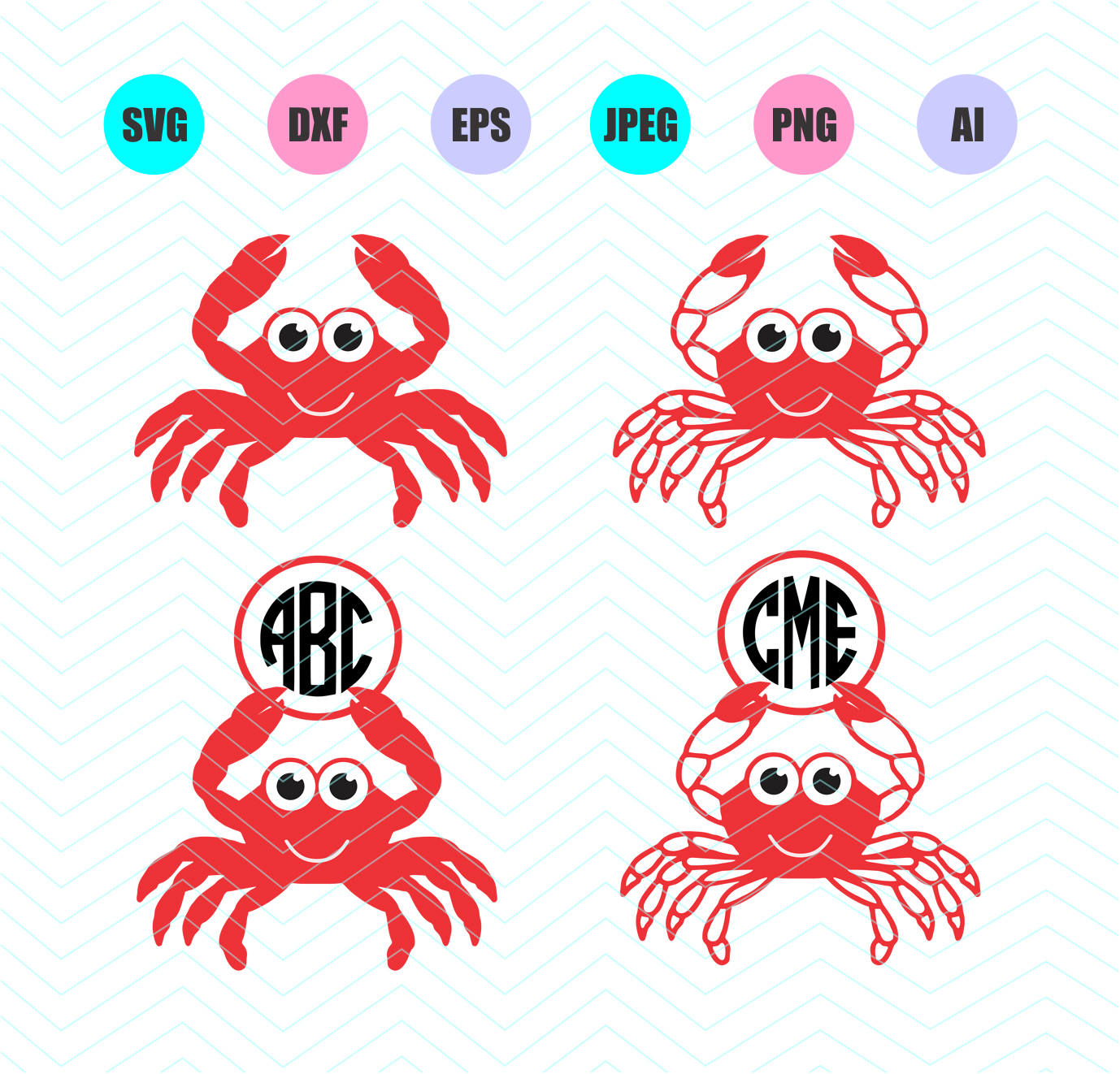 Download Crab monogram Svg Dxf Eps Png Jpg Ai Cut Vector File ...