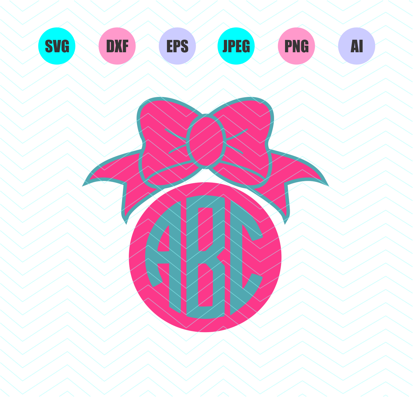 Download Bow monogram frame Svg Dxf Eps Png Jpg Ai Cut Vector File Silhouette Cricut Design Vinyl Decal ...