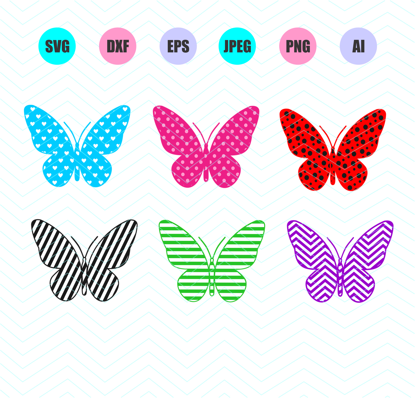 Download Butterfly pattern Svg Dxf Eps Png Jpg Ai Cut Vector File ...