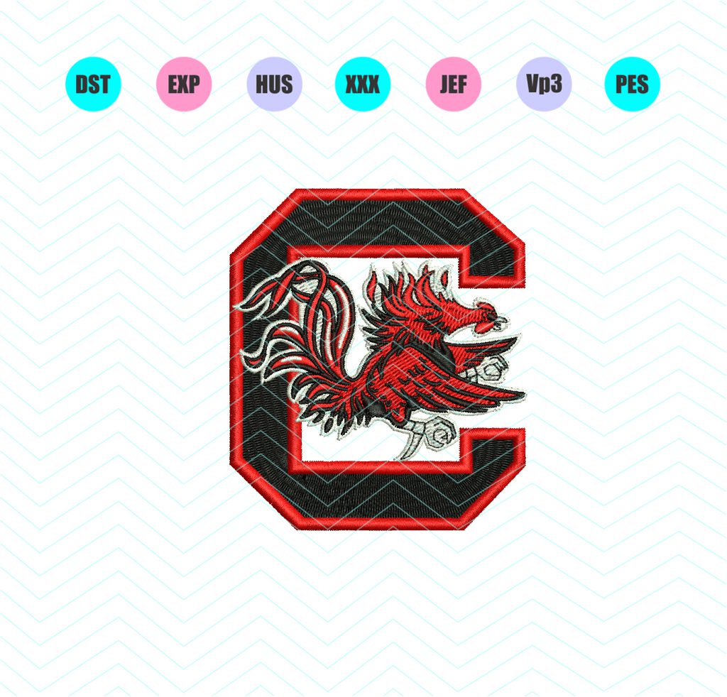 South Carolina Gamecocks Logo Machine Embroidery Design 4 Sizes-INSTANT ...