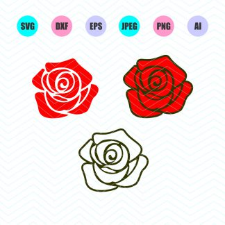 Rose Svg Cut File for Cricut, Rose Silhouette, Flower Svg - Svg Baby