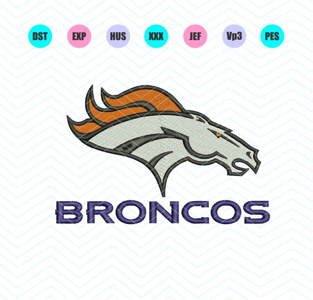 Broncos Denver Logo Machine Embroidery Design 4 Sizes - INSTANT ...