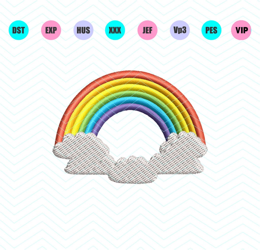 Rainbow Machine Embroidery Design 4 Sizes - INSTANT DOWNLOAD ...