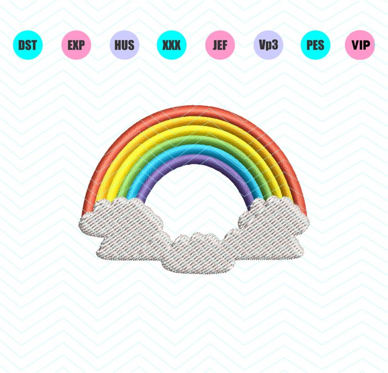 Rainbow Machine Embroidery Design 4 Sizes - INSTANT DOWNLOAD ...