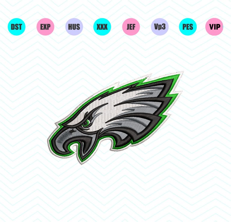 Philadelphia Eagles Logo Machine Embroidery Design 5 Sizes  INSTANT