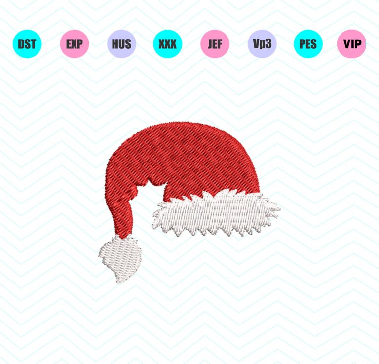 Santa hat machine embroidery design 4 sizes  instant download Santa hat machine embroidery design 4 sizes  instant download