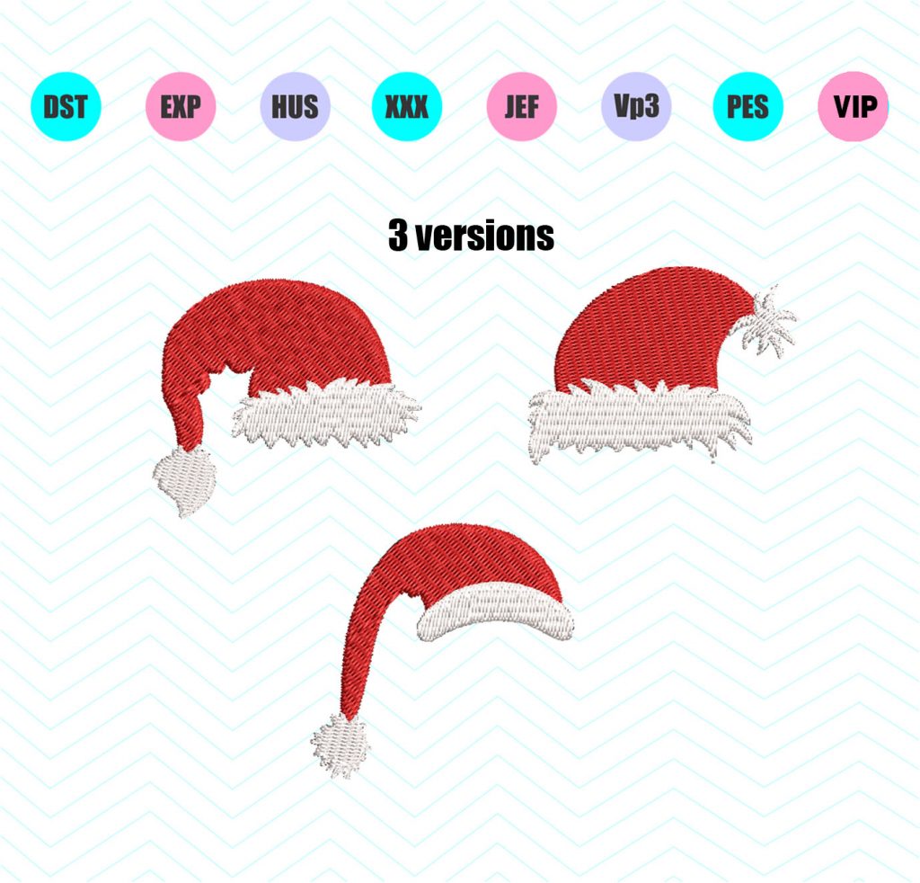 Santa hat machine embroidery design 4 sizes  instant download Santa hat machine embroidery design 4 sizes  instant download