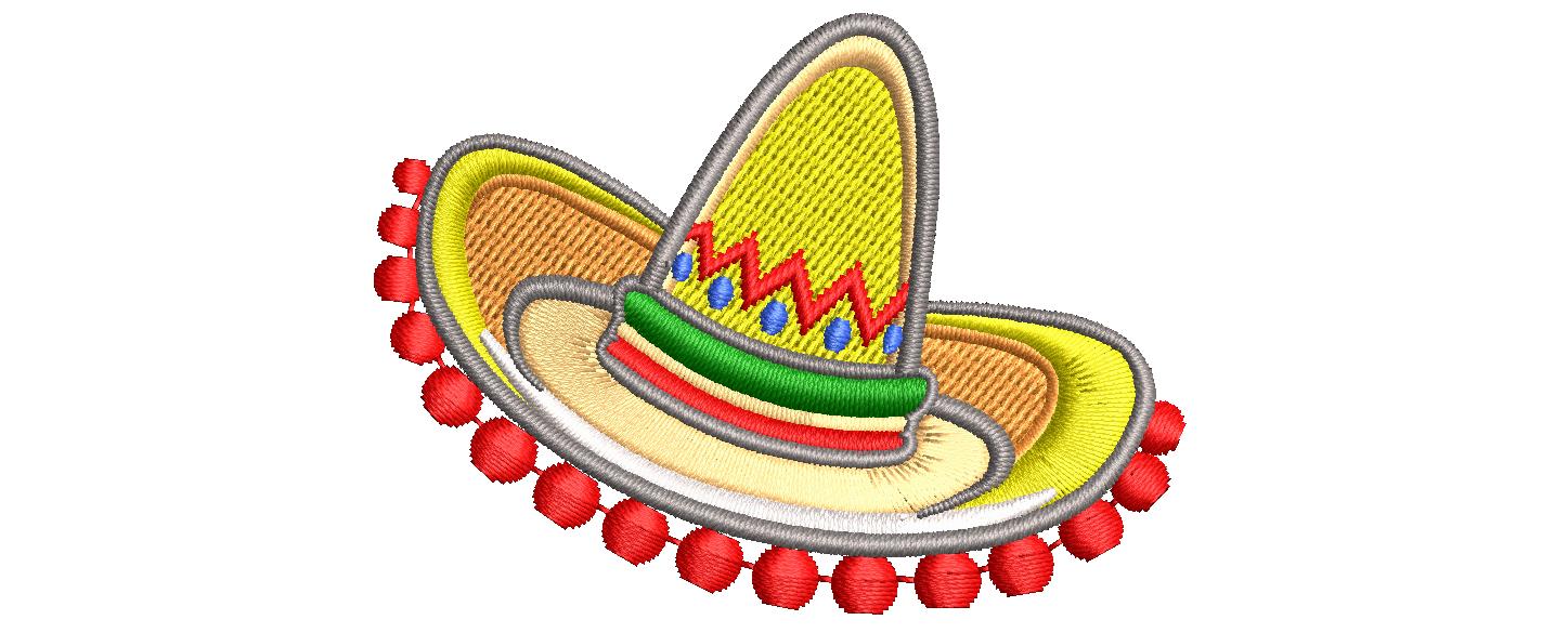 Cactus and Sombrero Embroidery Design - Socutecraftstore