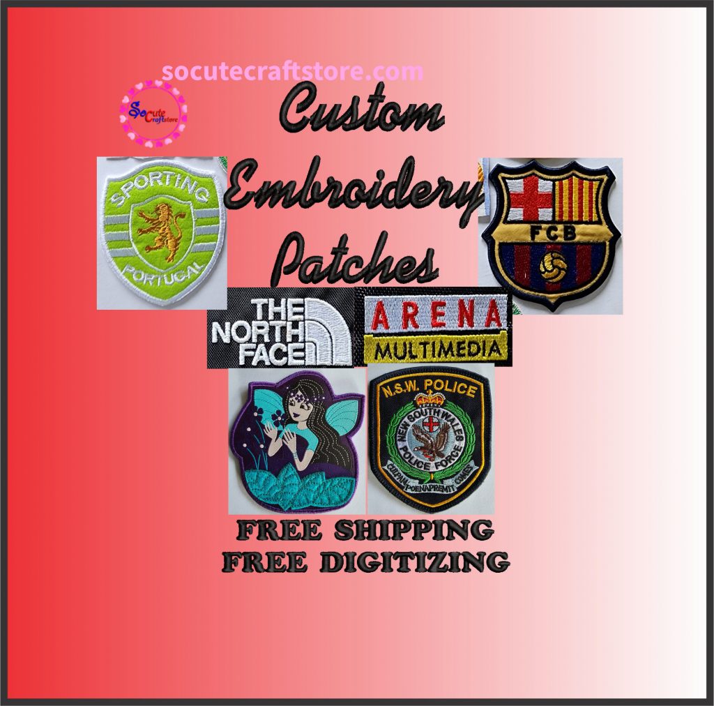 Custom Embroidery Patches- Free Shipping-Free Digitizing - Socutecraftstore