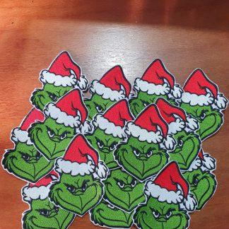 Grinch Face Embroidered Patch