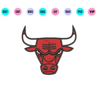 Chicago Bulls Logo Embroidery Design 3 Sizes - INSTANT DOWNLOAD