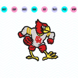 Louisville Cardinals Logo Embroidery Design 4 Sizes - INSTANT DOWNLOAD