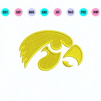 Iowa Hawkeyes Logo Embroidery Design 4 Sizes - INSTANT DOWNLOAD
