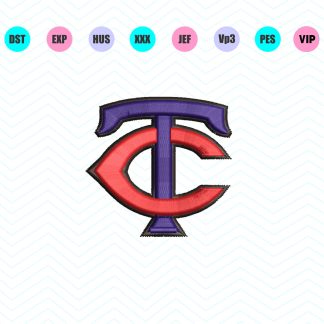 Minnesota Twins 3D Puff Embroidery Design for hat size - Instant Download