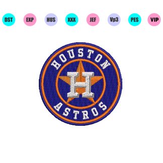 Houston Astros Logo Embroidery Designs 3 Sizes - Instant Download
