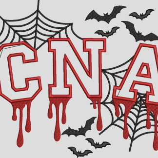 CNA Halloween Applique Embroidery Design- Instant Download