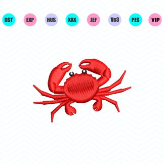 Mini Crab embroidery design
