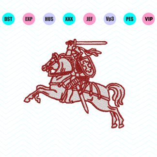 Horseman Embroidery Design 4 Sizes - Instant Download