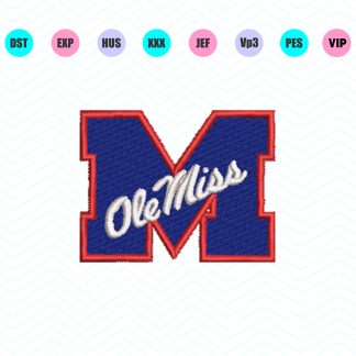 Mississippi Rebels Embroidery Design 5 Sizes - Instant Download