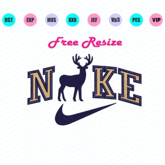 Nike Deer Embroidery Design - Instant Download