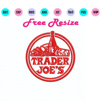 TRADER JOE'S EMBROIDERY DESIGN