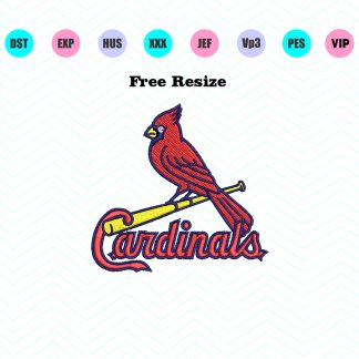 St Louis Cardinals Embroidery Design 2 Sizes - Instant Download